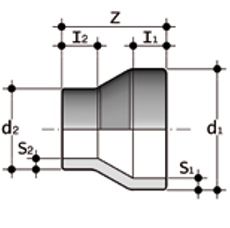 Durapipe Polypropylene Butt Fusion PN10 Reducing Coupling Concentric